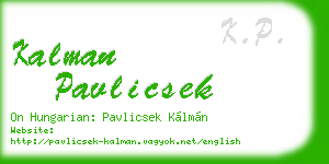 kalman pavlicsek business card